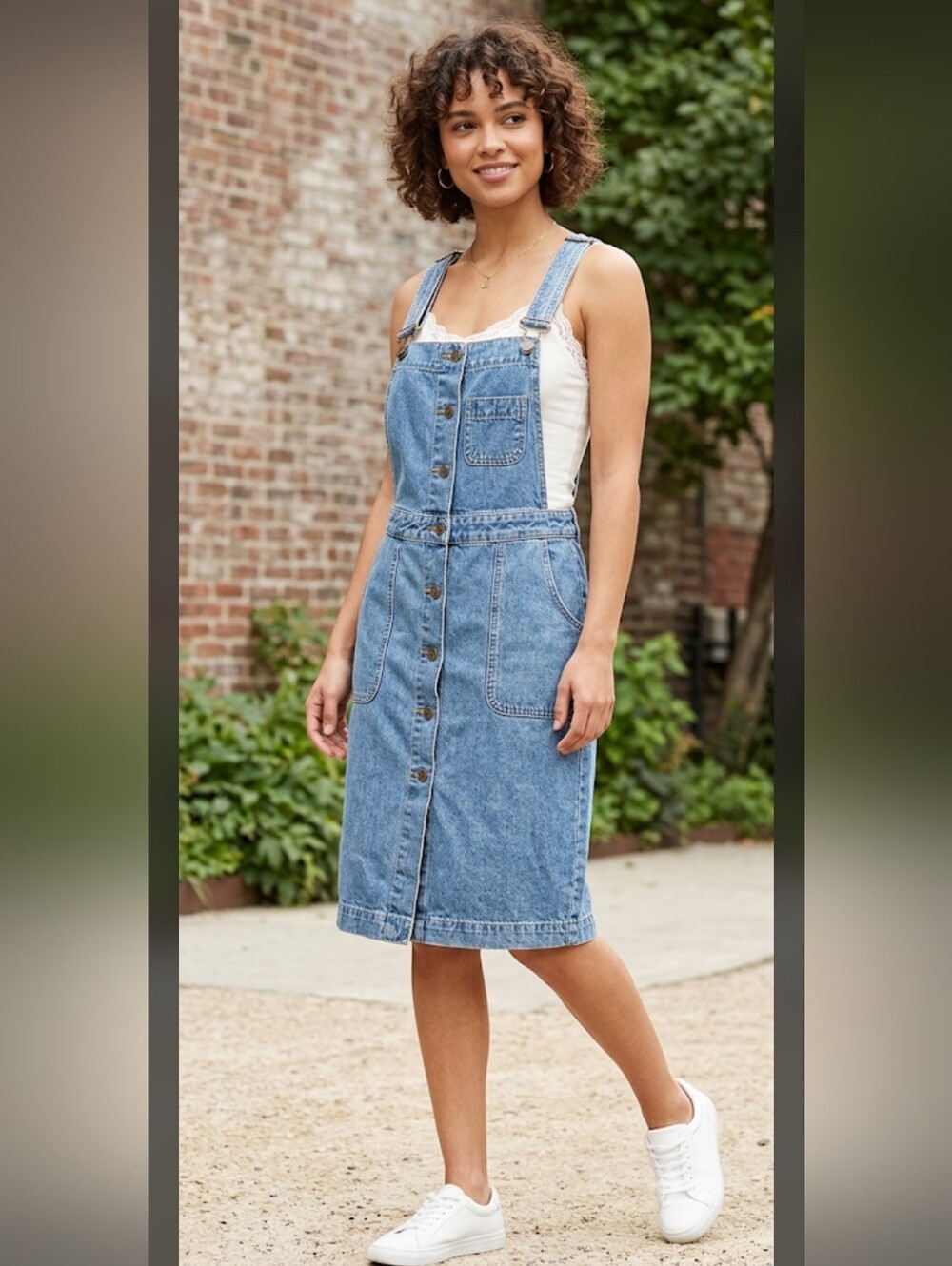 BDG Denim Button-Front Overall Jeans Midi Dress Y2K - Blue, 4 Small